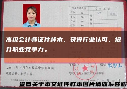 高級會計師證件樣本，獲得行業認可，提升職業競爭力?？s略圖