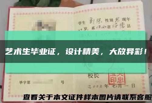 藝術生畢業證，設計精美，大放異彩！縮略圖