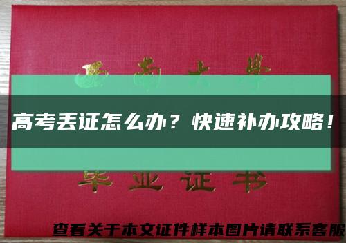高考丟證怎么辦？快速補辦攻略！縮略圖