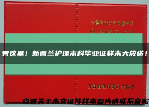 看這里！新西蘭護理本科畢業證樣本大放送！縮略圖