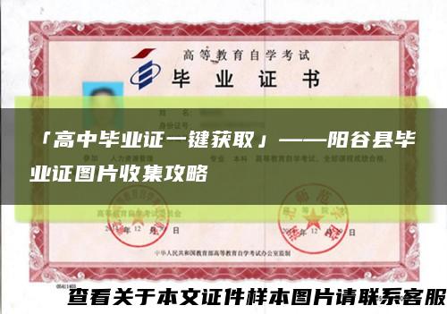 「高中畢業證一鍵獲取」——陽谷縣畢業證圖片收集攻略縮略圖