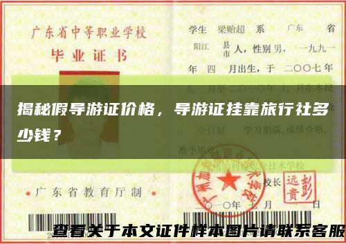 揭秘假導游證價格，導游證掛靠旅行社多少錢？縮略圖