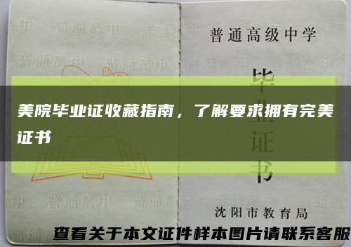 美院畢業證收藏指南，了解要求擁有完美證書縮略圖
