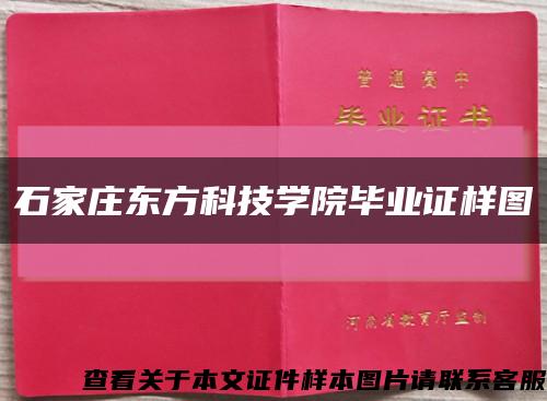 石家莊東方科技學院畢業證樣圖縮略圖