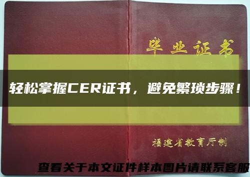 輕松掌握CER證書，避免繁瑣步驟！縮略圖
