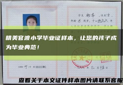 精美官渡小學畢業證樣本，讓您的孩子成為畢業典范！縮略圖