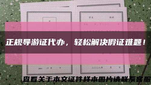 正規導游證代辦，輕松解決假證難題！縮略圖