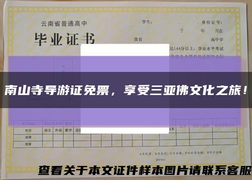 南山寺導游證免票，享受三亞佛文化之旅！縮略圖