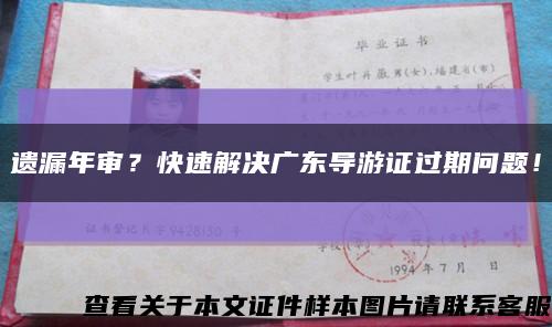 遺漏年審？快速解決廣東導游證過期問題！縮略圖