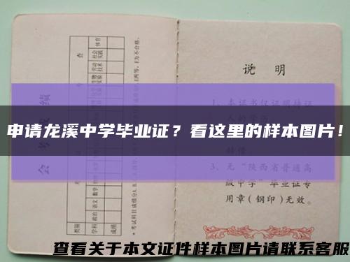 申請龍溪中學畢業證？看這里的樣本圖片！縮略圖