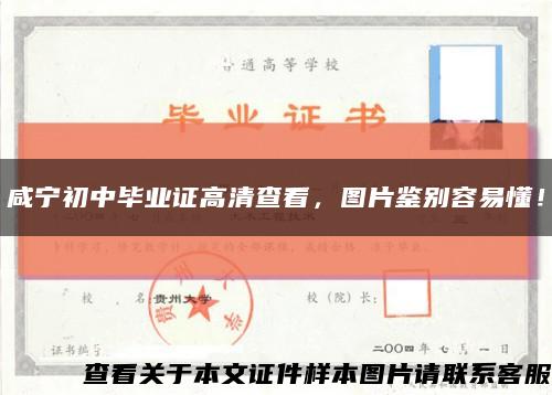 咸寧初中畢業證高清查看，圖片鑒別容易懂！縮略圖