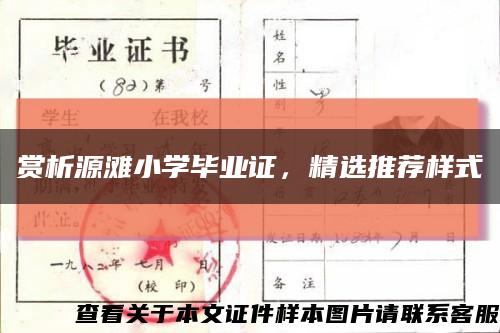 賞析源灘小學畢業證，精選推薦樣式縮略圖