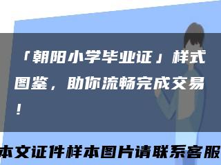 「朝陽小學畢業證」樣式圖鑒，助你流暢完成交易！縮略圖