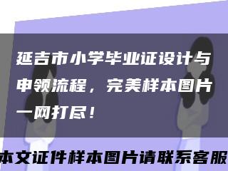 延吉市小學畢業證設計與申領流程，完美樣本圖片一網打盡！縮略圖