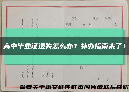 高中畢業證遺失怎么辦？補辦指南來了！縮略圖