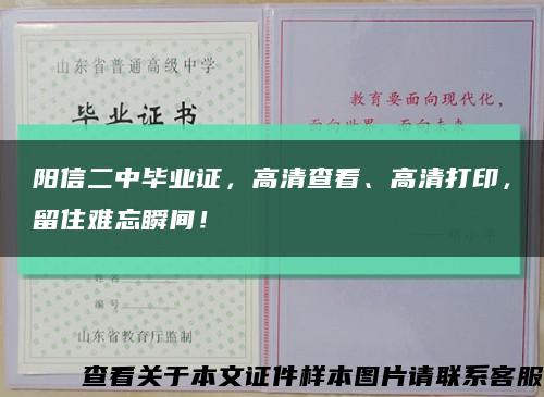 陽信二中畢業證，高清查看、高清打印，留住難忘瞬間！縮略圖