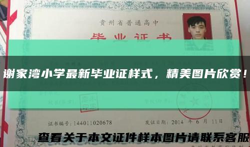 謝家灣小學最新畢業證樣式，精美圖片欣賞！縮略圖