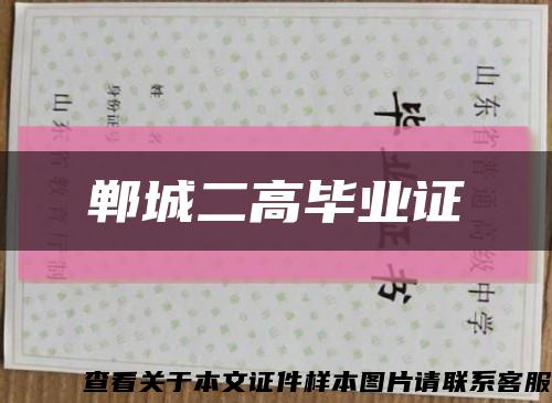 鄲城二高畢業證縮略圖