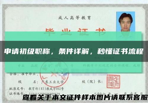 申請初級職稱，條件詳解，秒懂證書流程縮略圖