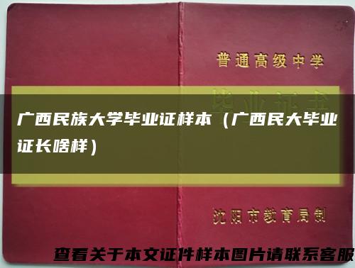 廣西民族大學畢業證樣本（廣西民大畢業證長啥樣）縮略圖