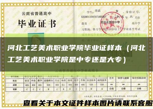 河北工藝美術職業學院畢業證樣本（河北工藝美術職業學院是中專還是大專）縮略圖