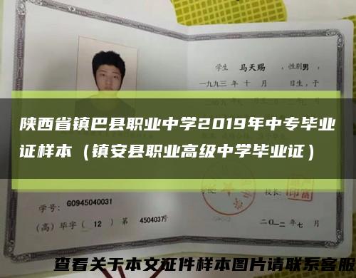 陜西省鎮巴縣職業中學2019年中專畢業證樣本（鎮安縣職業高級中學畢業證）縮略圖
