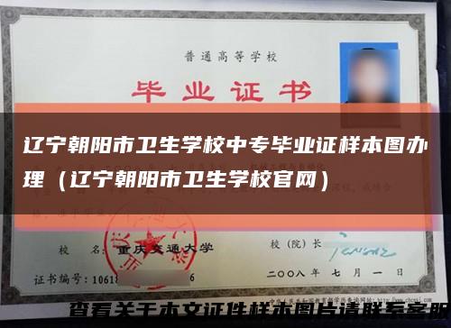 遼寧朝陽市衛生學校中專畢業證樣本圖辦理（遼寧朝陽市衛生學校官網）縮略圖