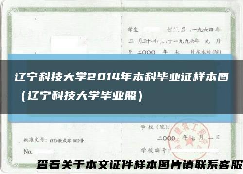 遼寧科技大學2014年本科畢業證樣本圖（遼寧科技大學畢業照）縮略圖