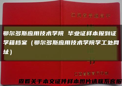 鄂爾多斯應用技術學院 畢業證樣本報到證學籍檔案（鄂爾多斯應用技術學院學工處網址）縮略圖