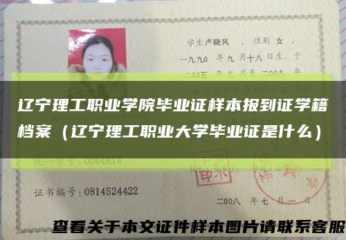 遼寧理工職業學院畢業證樣本報到證學籍檔案（遼寧理工職業大學畢業證是什么）縮略圖