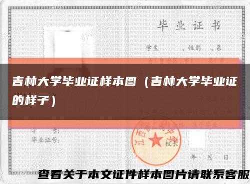 吉林大學畢業證樣本圖（吉林大學畢業證的樣子）縮略圖