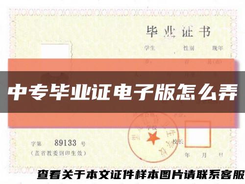 中專畢業證電子版怎么弄縮略圖