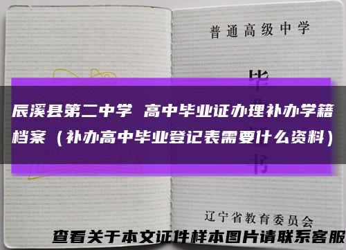 辰溪縣第二中學 高中畢業證辦理補辦學籍檔案（補辦高中畢業登記表需要什么資料）縮略圖
