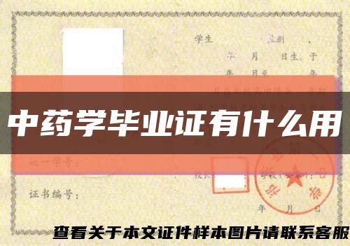 中藥學畢業證有什么用縮略圖