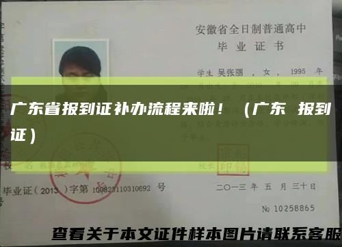 廣東省報到證補辦流程來啦?。◤V東 報到證）縮略圖