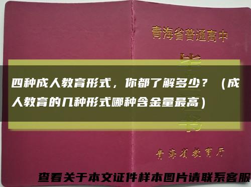 四種成人教育形式，你都了解多少？（成人教育的幾種形式哪種含金量最高）縮略圖