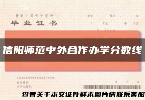 信陽師范中外合作辦學分數線縮略圖