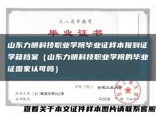 山東力明科技職業學院畢業證樣本報到證學籍檔案（山東力明科技職業學院的畢業證國家認可嗎）縮略圖