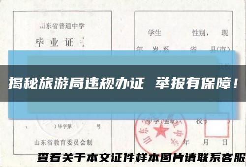 揭秘旅游局違規辦證 舉報有保障！縮略圖