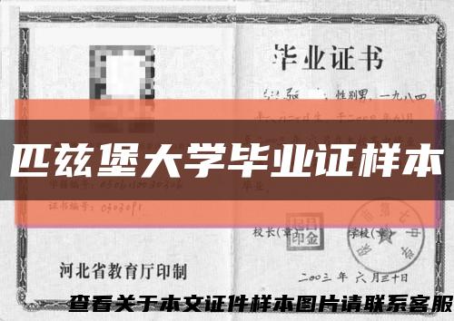 匹茲堡大學畢業證樣本縮略圖