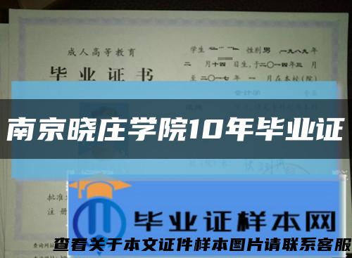 南京曉莊學院10年畢業證縮略圖