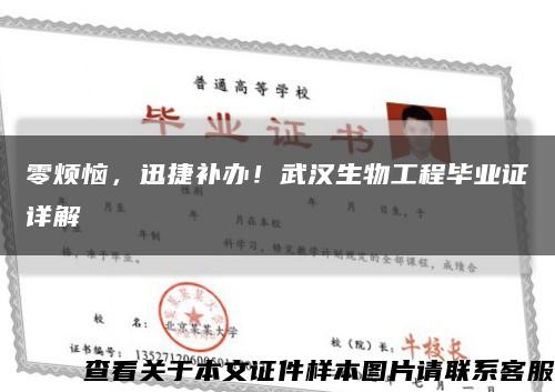 零煩惱，迅捷補辦！武漢生物工程畢業證詳解縮略圖
