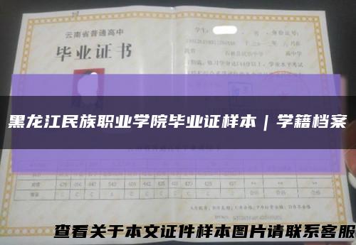 黑龍江民族職業學院畢業證樣本｜學籍檔案縮略圖