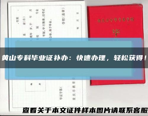 黃山?？飘厴I證補辦：快速辦理，輕松獲得！縮略圖