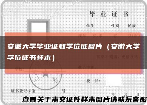 安徽大學畢業證和學位證圖片（安徽大學學位證書樣本）縮略圖