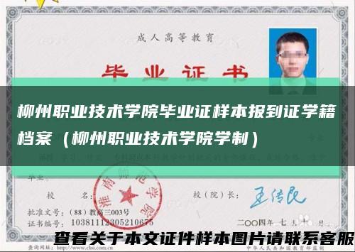 柳州職業技術學院畢業證樣本報到證學籍檔案（柳州職業技術學院學制）縮略圖