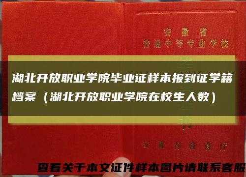 湖北開放職業學院畢業證樣本報到證學籍檔案（湖北開放職業學院在校生人數）縮略圖