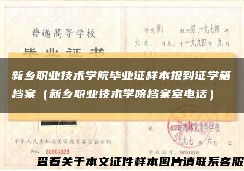 新鄉職業技術學院畢業證樣本報到證學籍檔案（新鄉職業技術學院檔案室電話）縮略圖