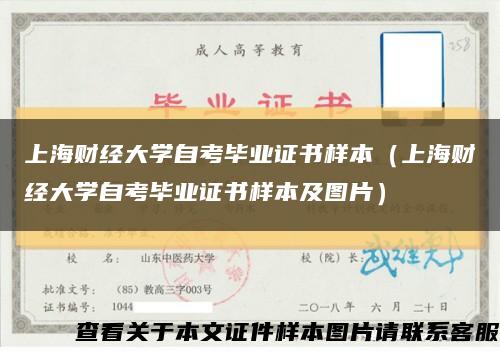 上海財經大學自考畢業證書樣本（上海財經大學自考畢業證書樣本及圖片）縮略圖