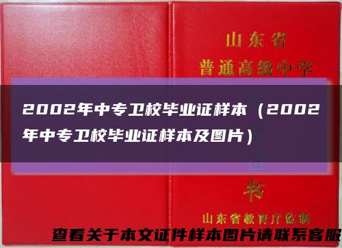 2002年中專衛校畢業證樣本（2002年中專衛校畢業證樣本及圖片）縮略圖